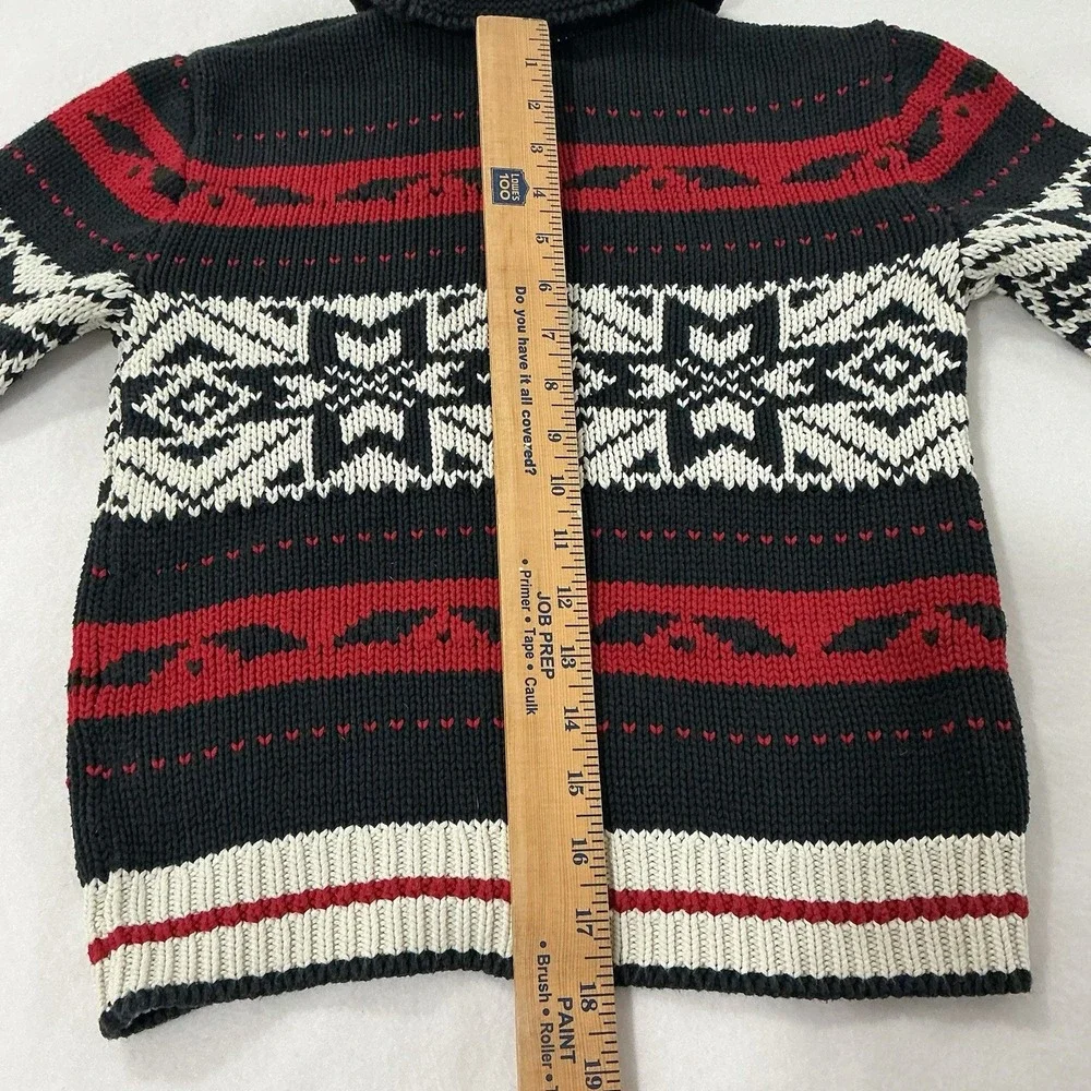 Polo Ralph Lauren Boys 8 Fair Isle Cotton Wool Full Zip Fish Sweater Nordic Ski